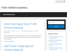 Tablet Screenshot of fordownersmanual.com